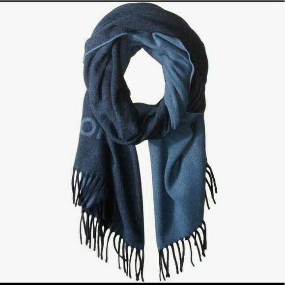 Tory Burch♥️NEW♥️Oblong wool logo scarf Tory Navy - Picture 2 of 8